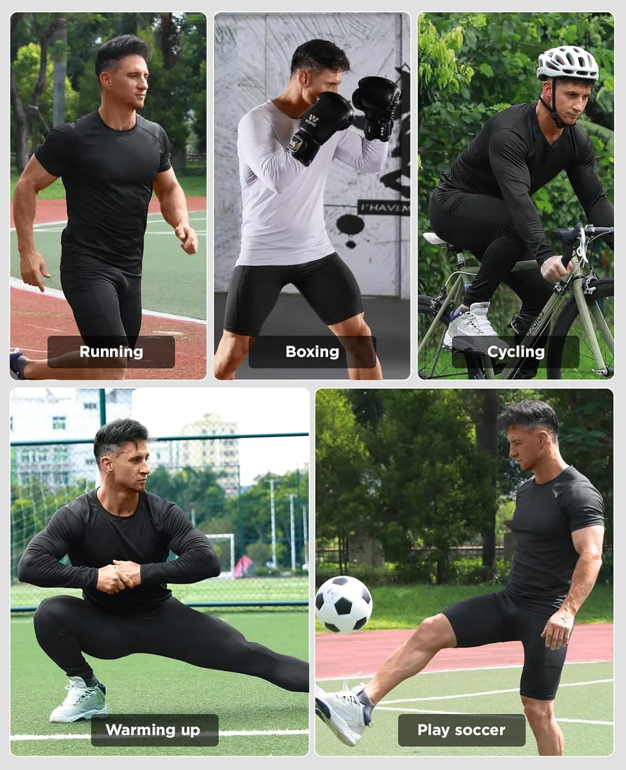 Niksa 1/2/4/5 Pack Compression Shorts Men, Spandex Running Shorts Athletic Workout Sport Performance Baselayer Underwear