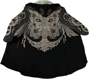 Odin's Raven Coats Unisex Warm Soft Cloak Yggdrasil 3D Print Hip Hop Coat Parka Viking Reenactment Windbreaker Jacket