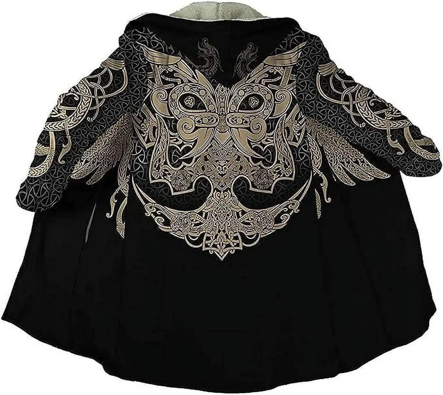 Odin's Raven Coats Unisex Warm Soft Cloak Yggdrasil 3D Print Hip Hop Coat Parka Viking Reenactment Windbreaker Jacket