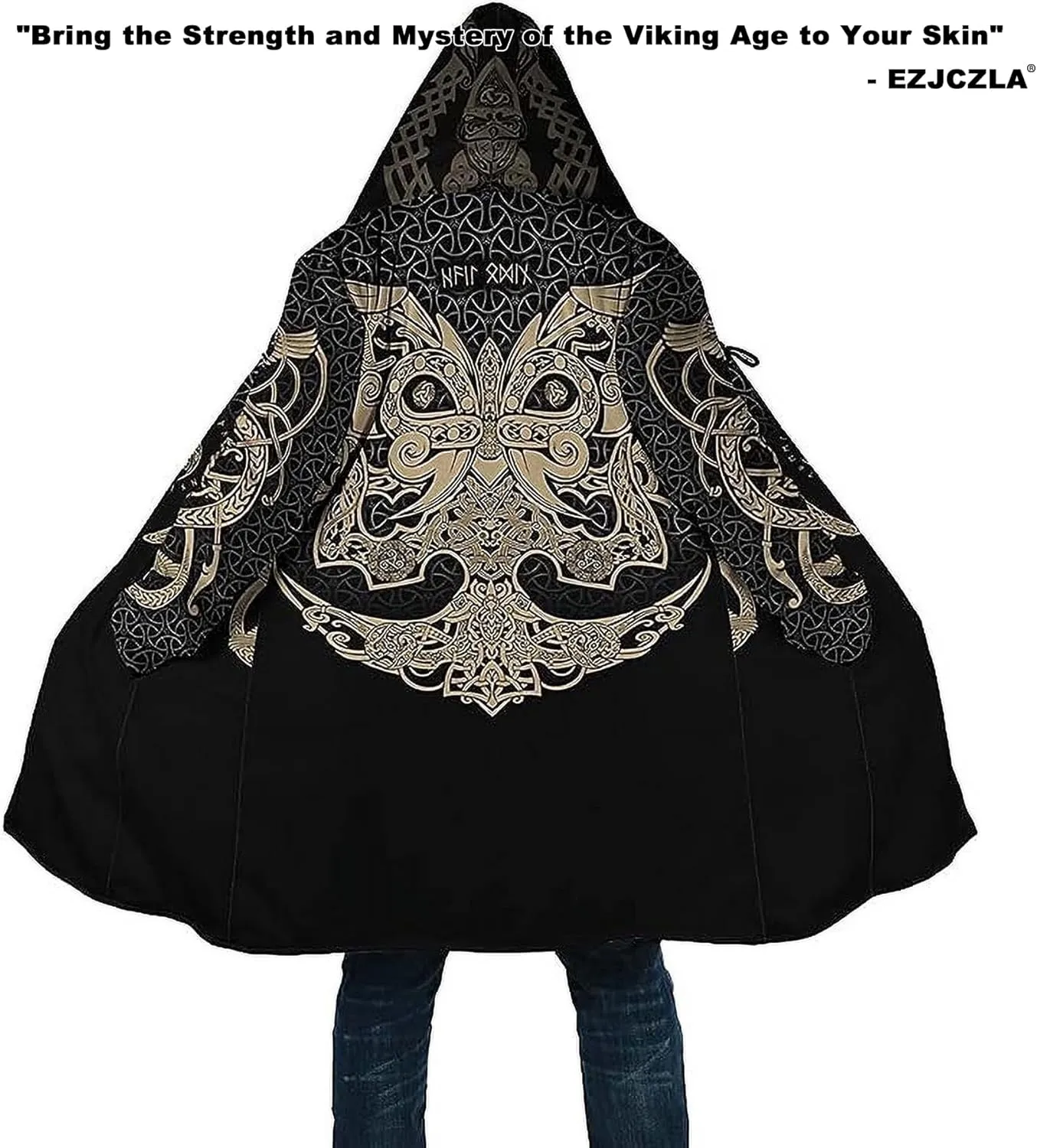 Odin's Raven Coats Unisex Warm Soft Cloak Yggdrasil 3D Print Hip Hop Coat Parka Viking Reenactment Windbreaker Jacket