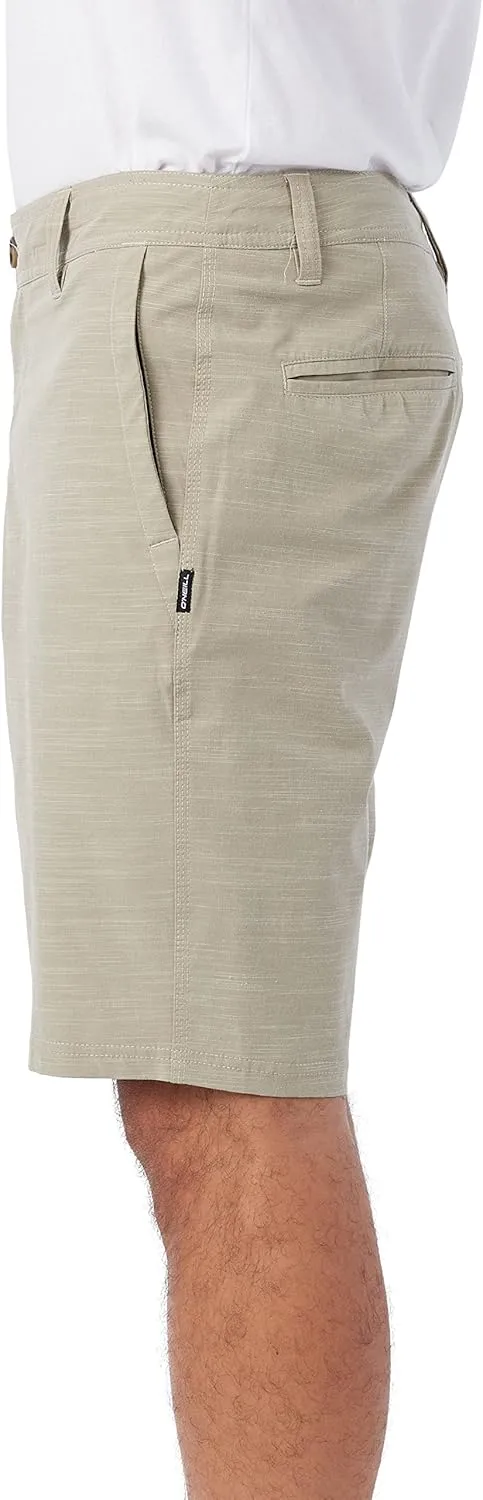 O'NEILL Men's Khaki Shorts, 20-Inch Outseam, Stretch Quick Dry Slub Fabric, Hybrid Chino Shorts Men, Casual and Active Wear