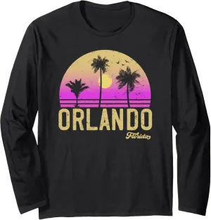 Orlando Florida Retro Vintage Sunset Long Sleeve T-Shirt