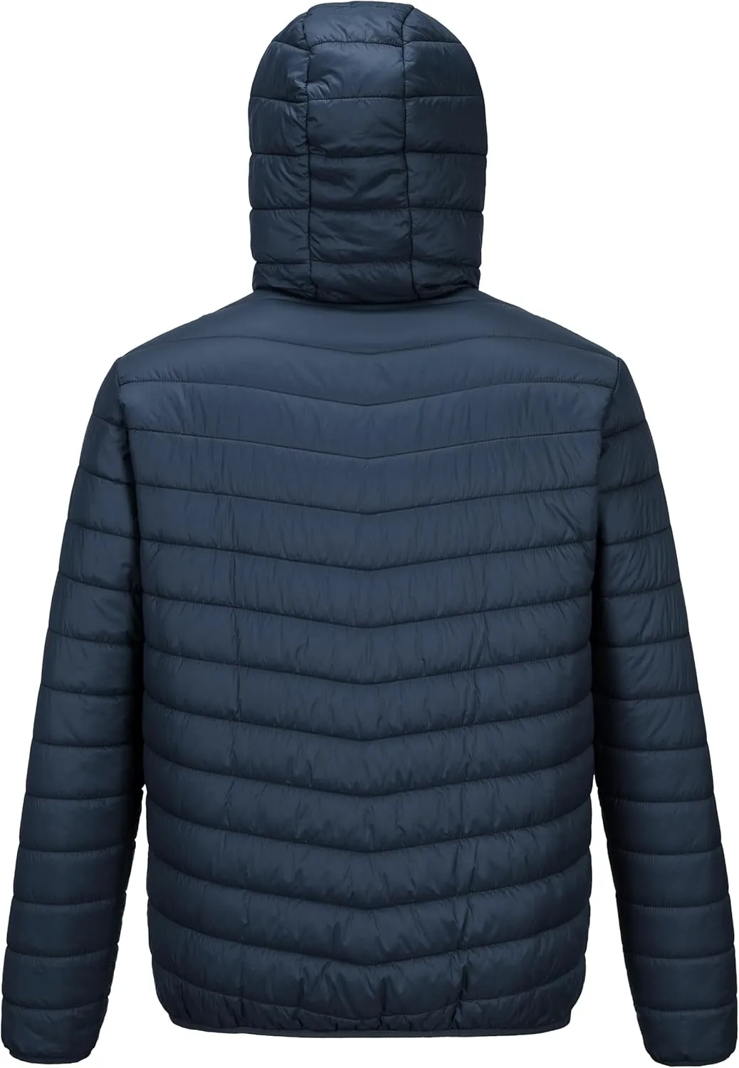 Outdoor Ventures Men's Lightweight Packable Hooded Puffer Jacket Insulated Winter Coat for Snow Ski Traveling
