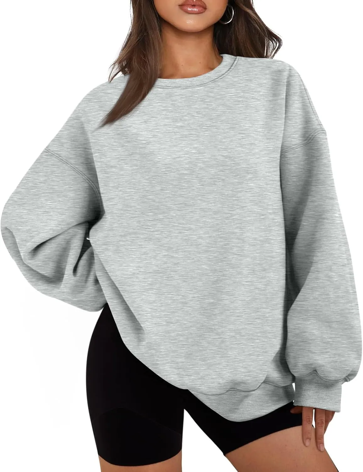 Oversized Sweatshirt for Women Trendy Crewneck Cute Sweatshirts Winter Preppy Comfrot Warm Soft Fleece Y2k Hoodie