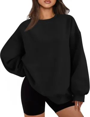Oversized Sweatshirt for Women Trendy Crewneck Cute Sweatshirts Winter Preppy Comfrot Warm Soft Fleece Y2k Hoodie