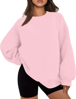 Oversized Sweatshirt for Women Trendy Crewneck Cute Sweatshirts Winter Preppy Comfrot Warm Soft Fleece Y2k Hoodie
