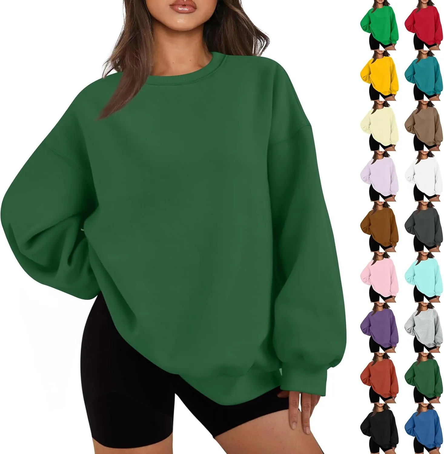 Oversized Sweatshirt for Women Trendy Crewneck Cute Sweatshirts Winter Preppy Comfrot Warm Soft Fleece Y2k Hoodie