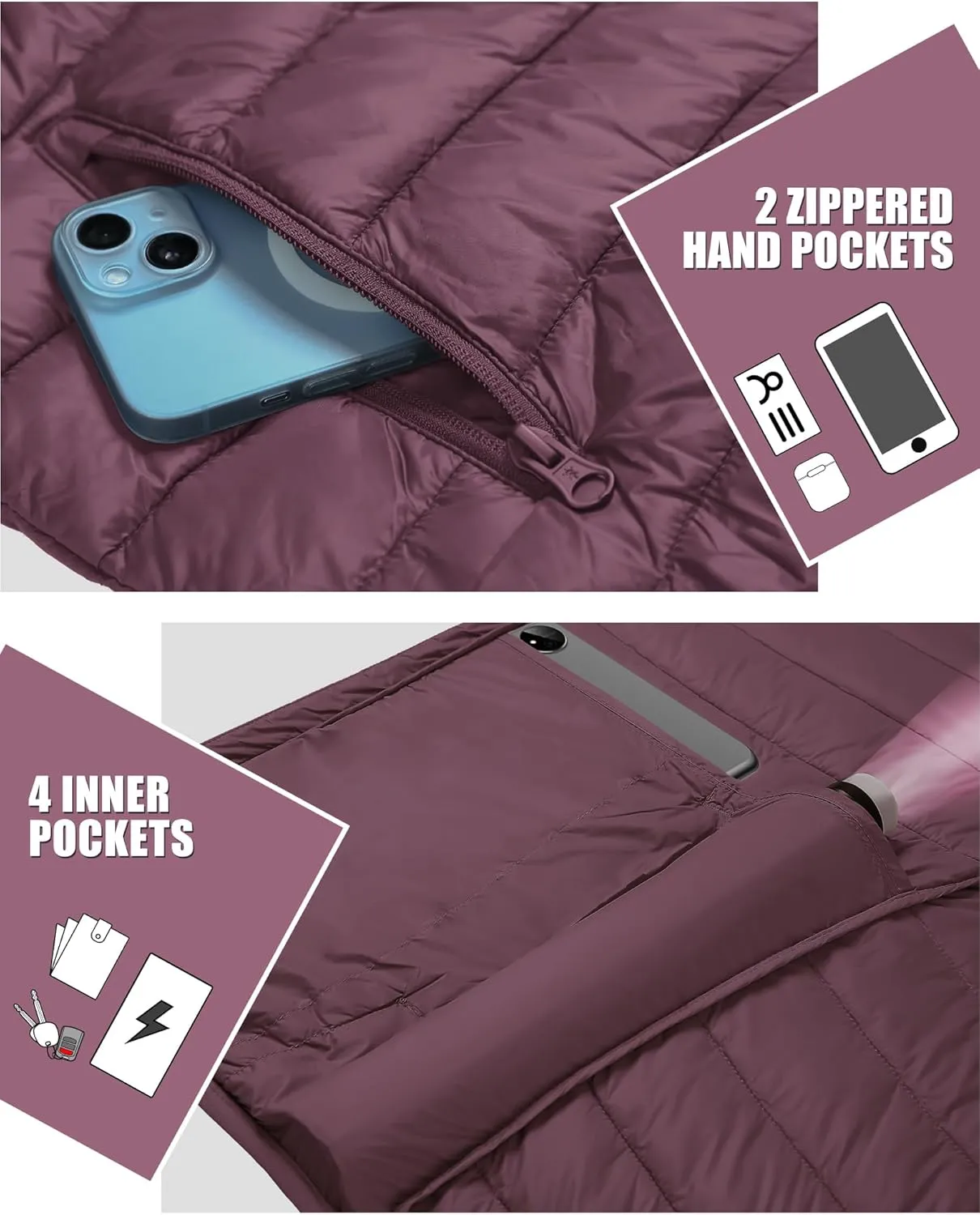 Pioneer Camp Mens Lightweight Packable Puffer Jacket Hooded Insulated Thermal Puffy Winter Jackets for Running Travel