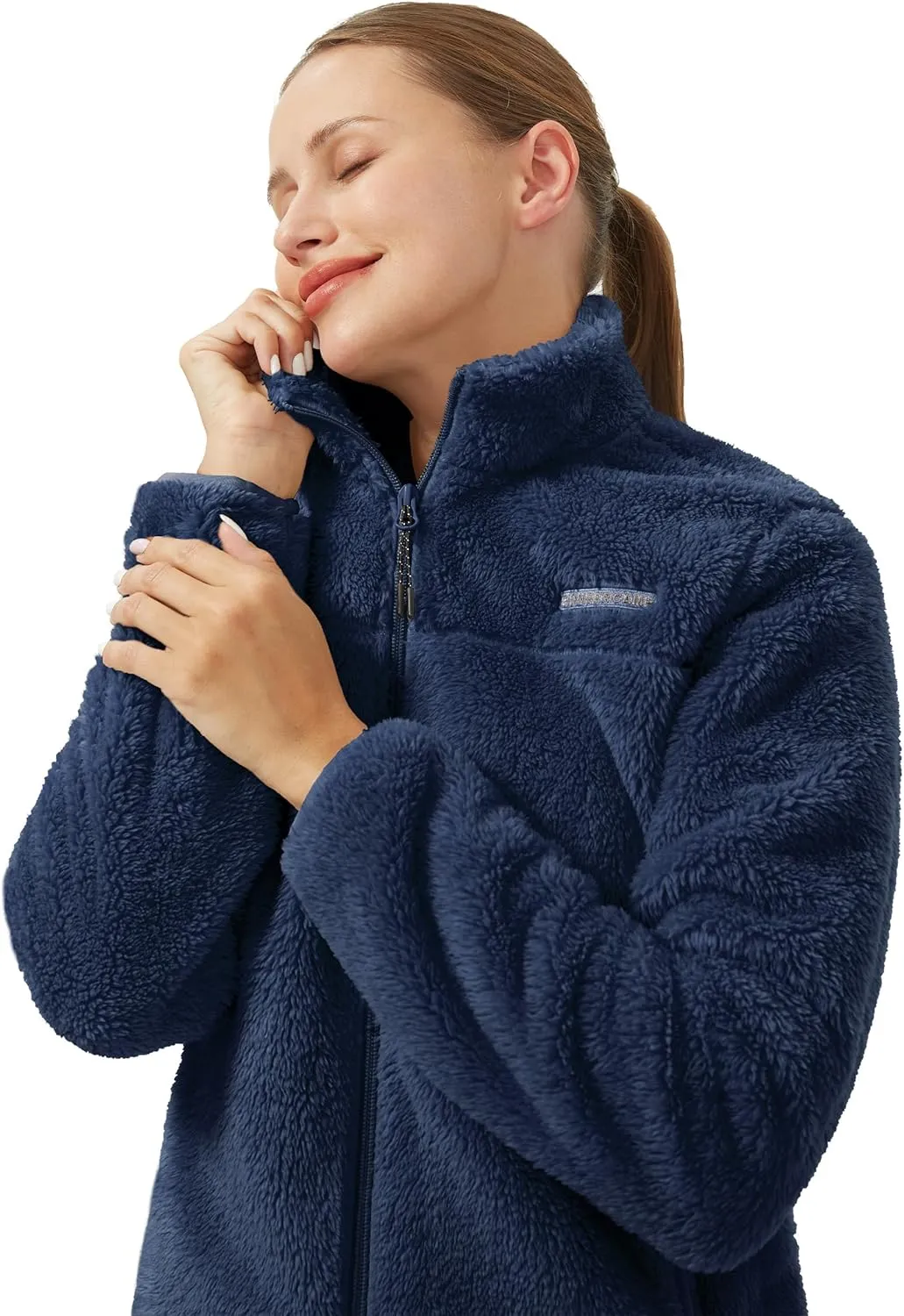 Pioneer Camp Women's Fuzzy Fleece Jacket Lightweight Full Zip Up Warm Soft Fleece Coat for Spring Fall Winter
