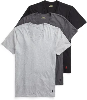 Polo Ralph Lauren Men's Slim Fit Cotton V-neck Undershirt 3-pack