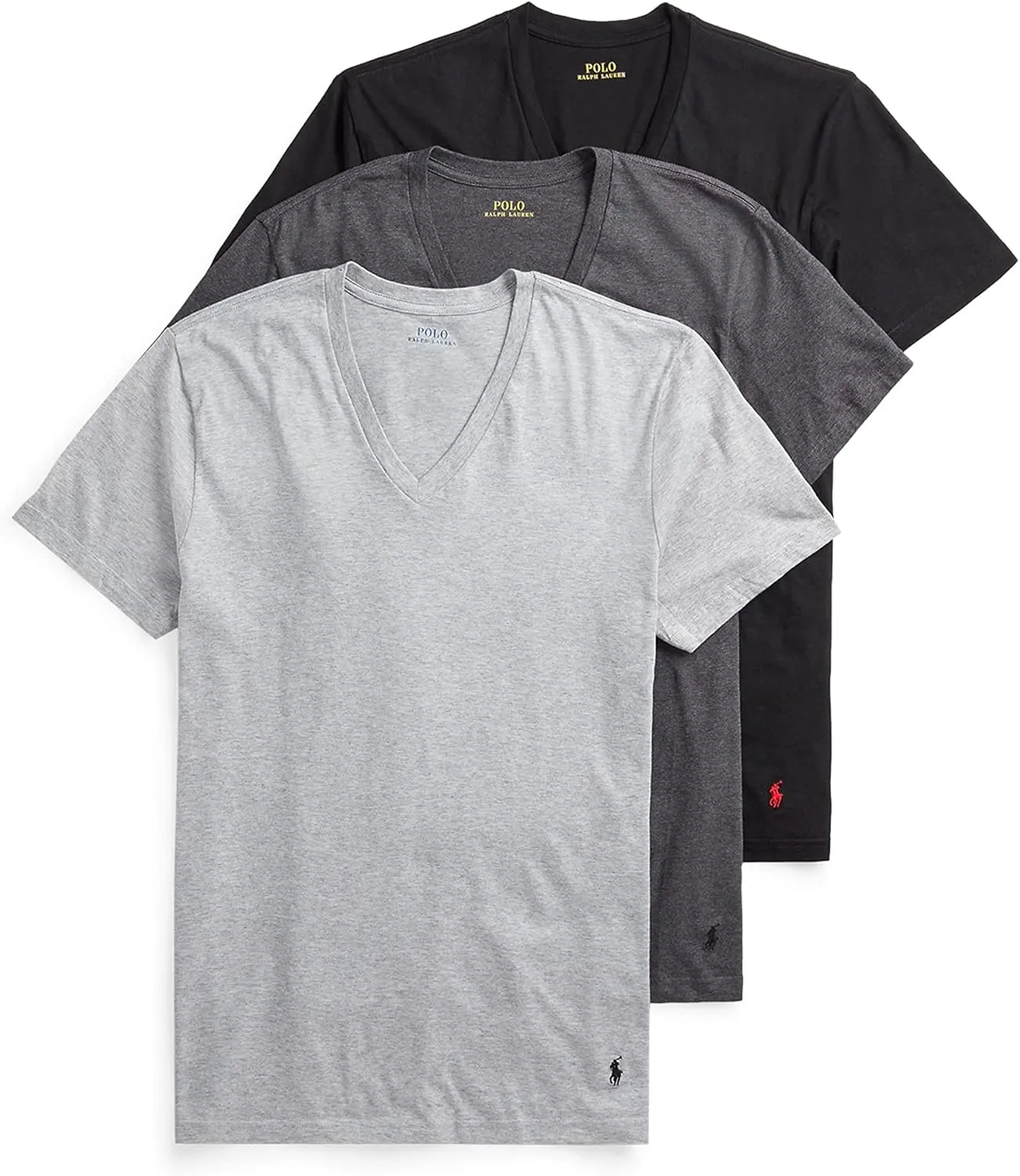 Polo Ralph Lauren Men's Slim Fit Cotton V-neck Undershirt 3-pack