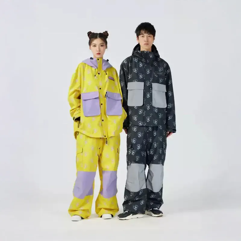 Positibeety Reflective Lemon yellow snow pants
