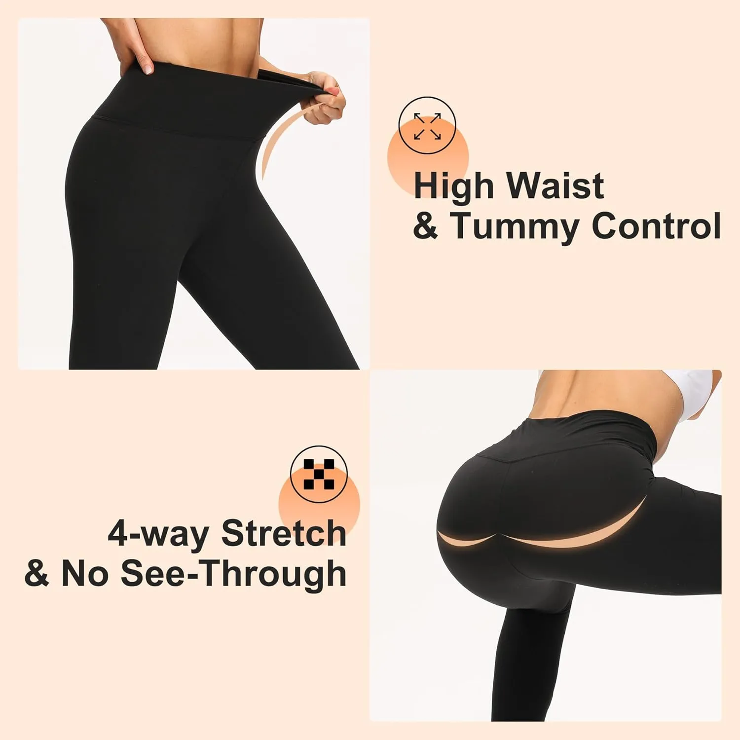 QGGQDD Fleece Lined Leggings Women - Black Tummy Control High Waisted Winter Thermal Warm Soft Yoga Pants for Workout