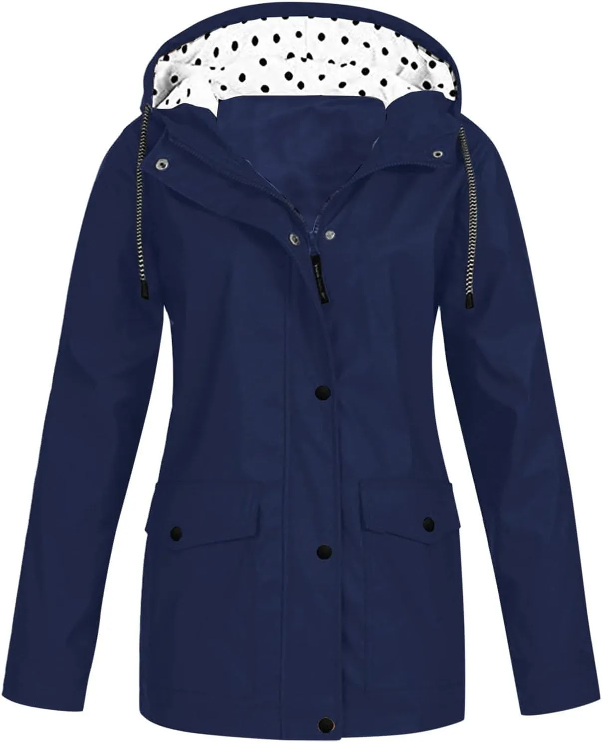Rain Jacket for Women Long Sleeve Waterproof Lightweight Jackets Hooded Windbreaker Plus Size Active Outdoor Hiking Coats