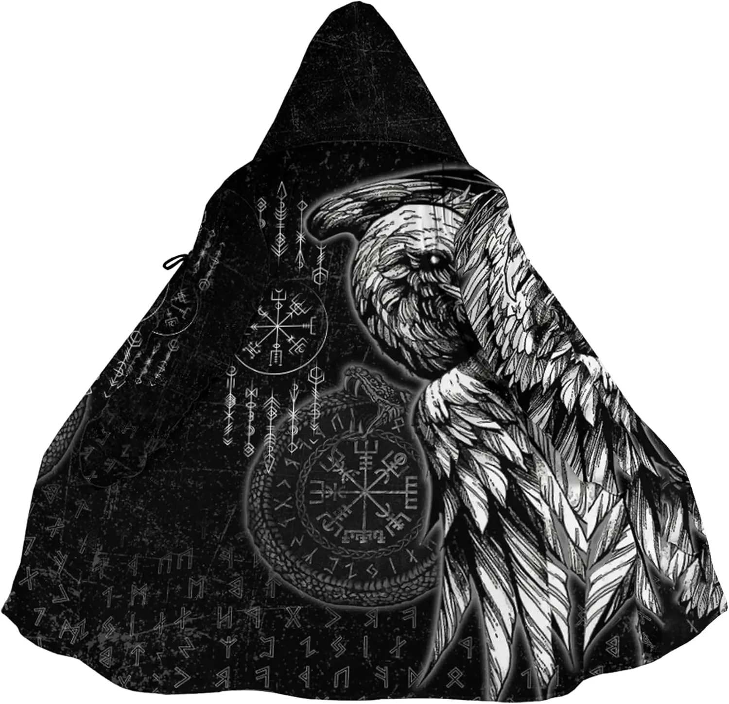 Raven Tattoos Womens Winter Jacket World Tree Stylish Coats with Hood Winter Warm Soft Trench Coat Windbreaker Jacket