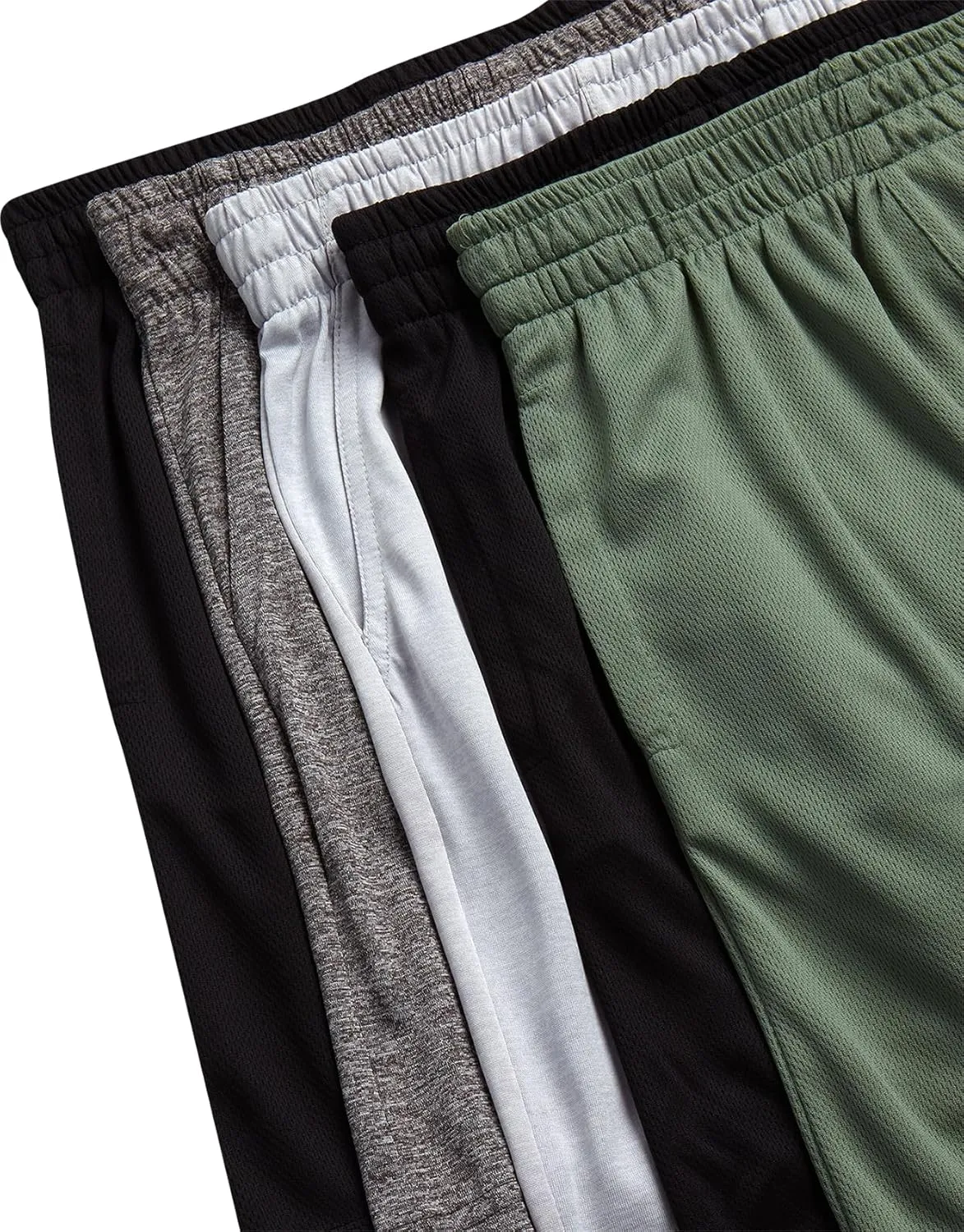 RBX Boys' Active Shorts - 5 Pack Sports Performance Mesh Gym Shorts with Elastic Waistband and Heat Seal Logo (Sizes: 8-16)