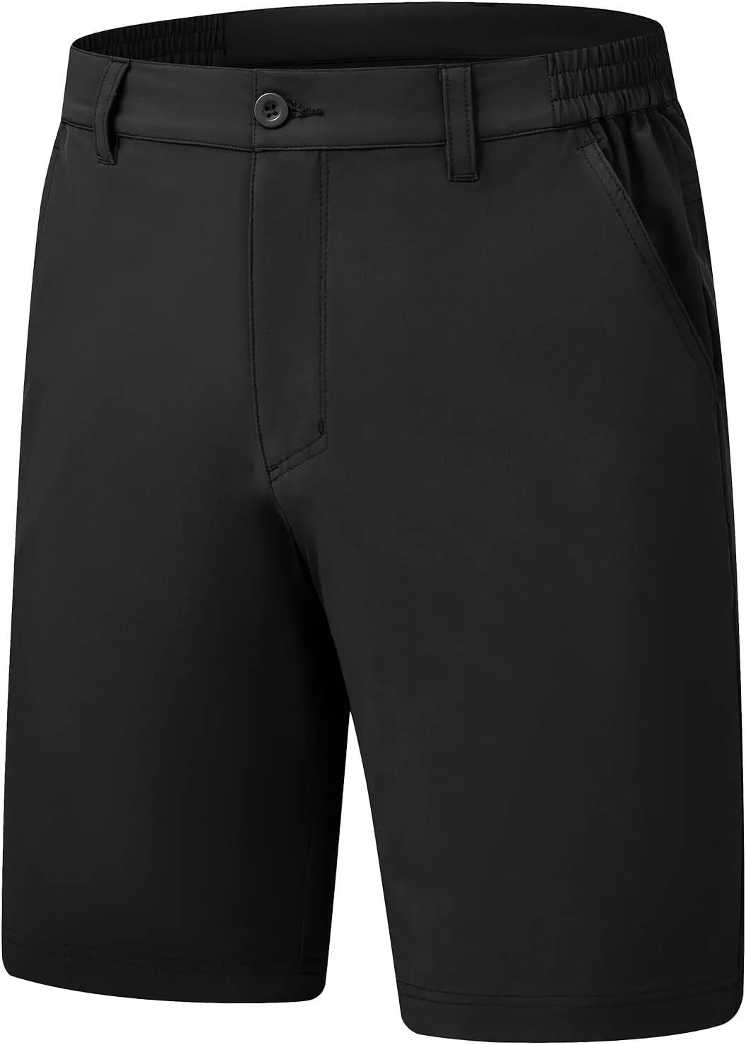 Rdruko Men's Golf Stretch Shorts 9 Inch Inseam Casual Dress Elastic Waist Flat Front Dry Fit Shorts with 5 Pockets