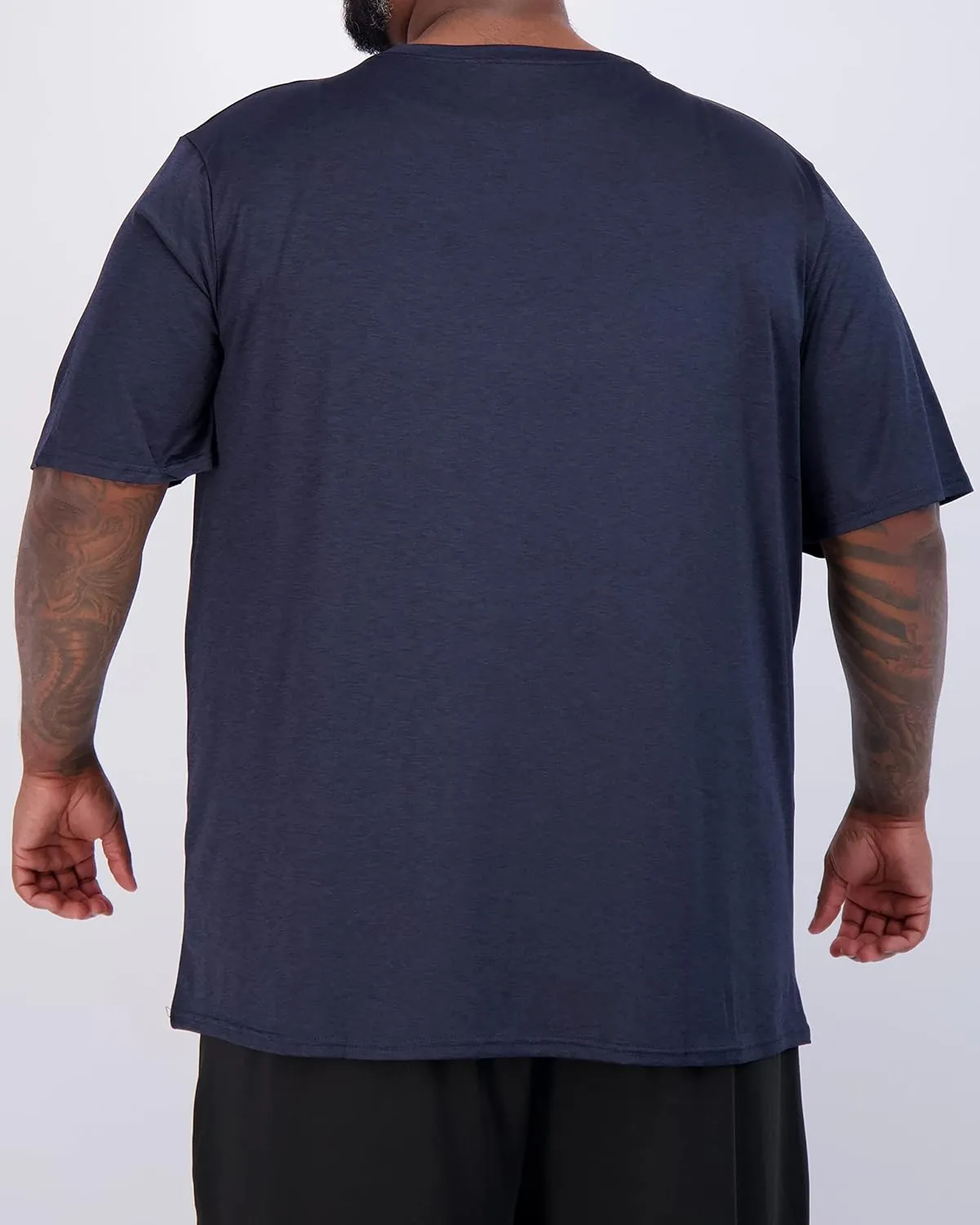 Real Essentials 3 Pack: Mens Big & Tall V-Neck Short-Sleeve Tech Stretch Dry-Fit T-Shirt (3X Tall-5X Tall)