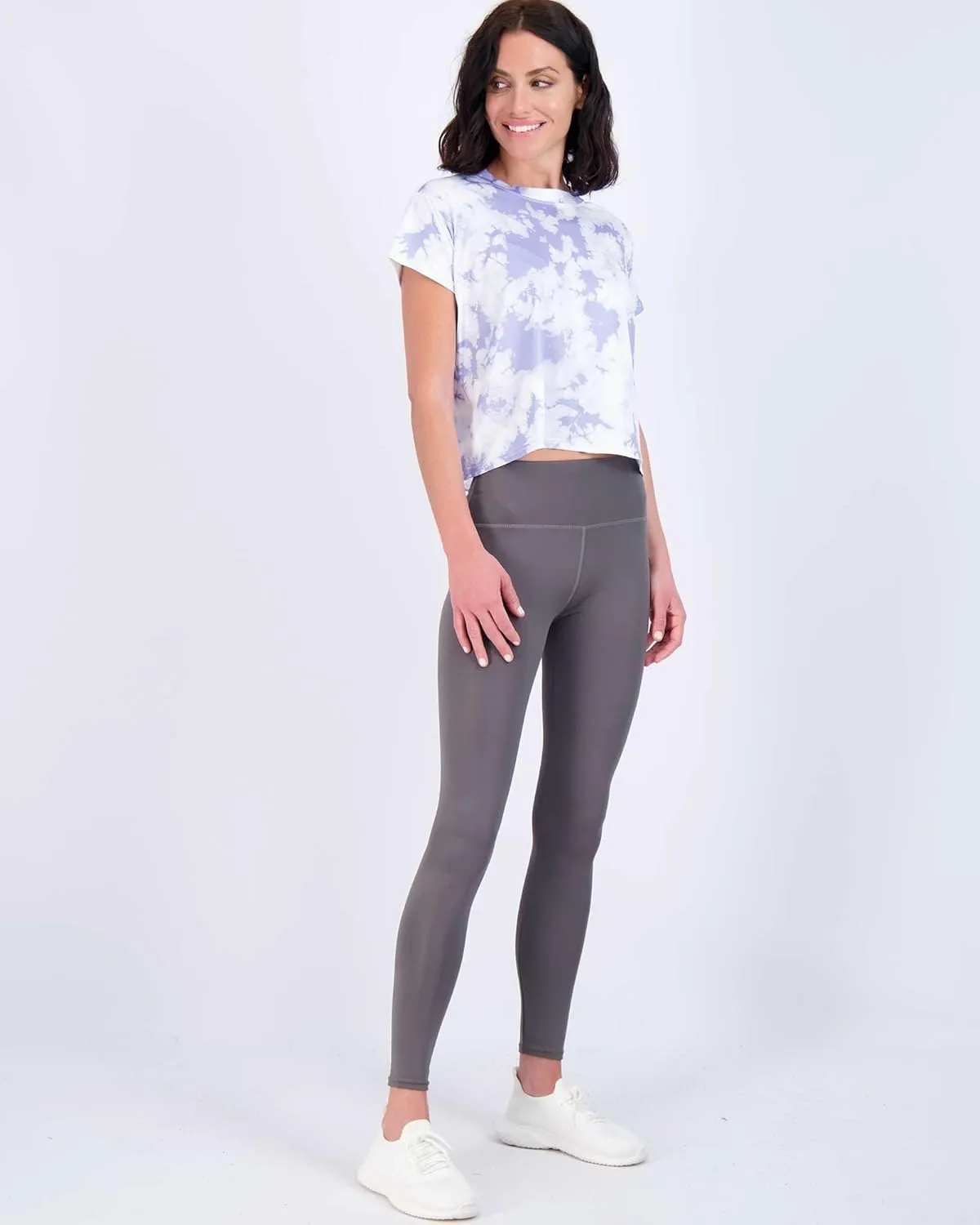 Real Essentials 5 Pack: Women's Dry Fit Crop Top - Short Sleeve Crew Neck Stretch Athletic Tee (Available in Plus Size)