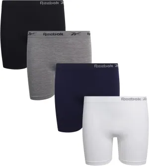 Reebok Girls' Boyshorts Underwear - 4 Pack Soft Seamless Long Leg Boy Shorts - Playground Shorts for Girls (6-16)