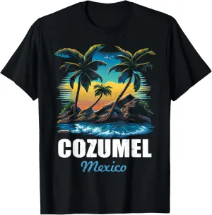 Retro Cozumel Mexico Sunset Vintage Vacation Souvenir T-Shirt