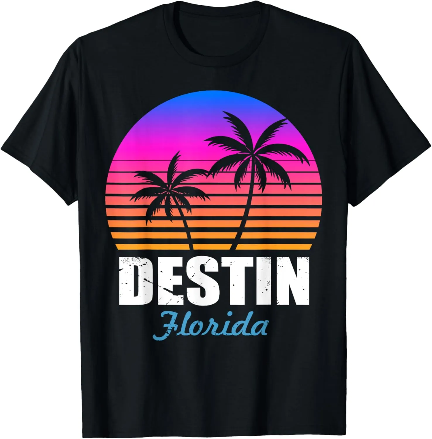 Retro Destin Florida Sunset Vintage Holiday Souvenir T-Shirt