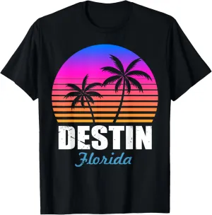 Retro Destin Florida Sunset Vintage Holiday Souvenir T-Shirt