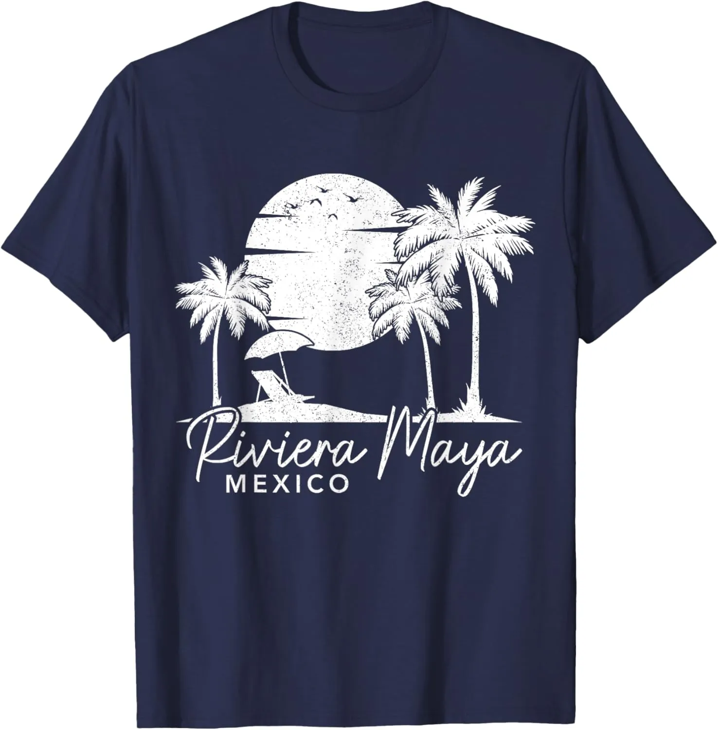 Riviera Maya Mexico Vintage Sunset Surfer Retro T-Shirt