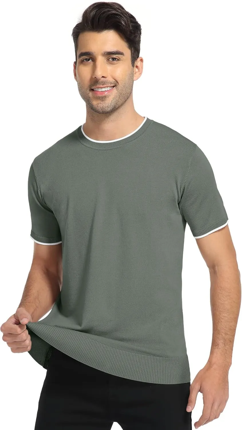 Sailwind Mens Short Sleeve Crew Neck Contrast Trim Knit T-Shirt