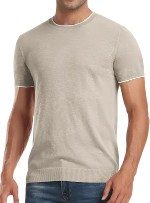 Sailwind Mens Short Sleeve Crew Neck Contrast Trim Knit T-Shirt
