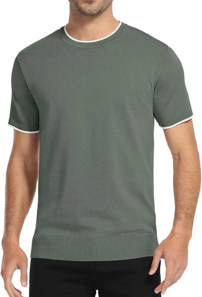 Sailwind Mens Short Sleeve Crew Neck Contrast Trim Knit T-Shirt