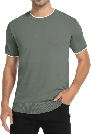 Sailwind Mens Short Sleeve Crew Neck Contrast Trim Knit T-Shirt