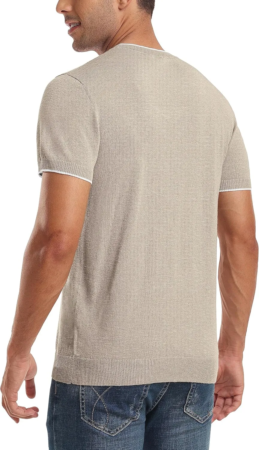 Sailwind Mens Short Sleeve Crew Neck Contrast Trim Knit T-Shirt