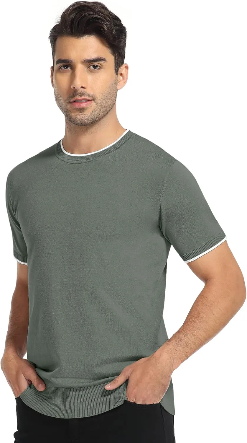 Sailwind Mens Short Sleeve Crew Neck Contrast Trim Knit T-Shirt