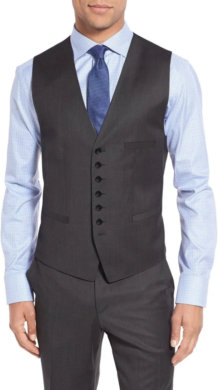Salvatore Exte Men's Vested Three Piece Suit Blazer Jacket Dress Vest Plus Pant