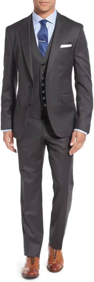 Salvatore Exte Men's Vested Three Piece Suit Blazer Jacket Dress Vest Plus Pant