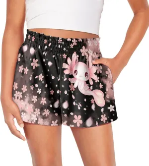 Shorts for Girls 1-16 Years Old Kids Clothes High Waist Athletic with Pockets