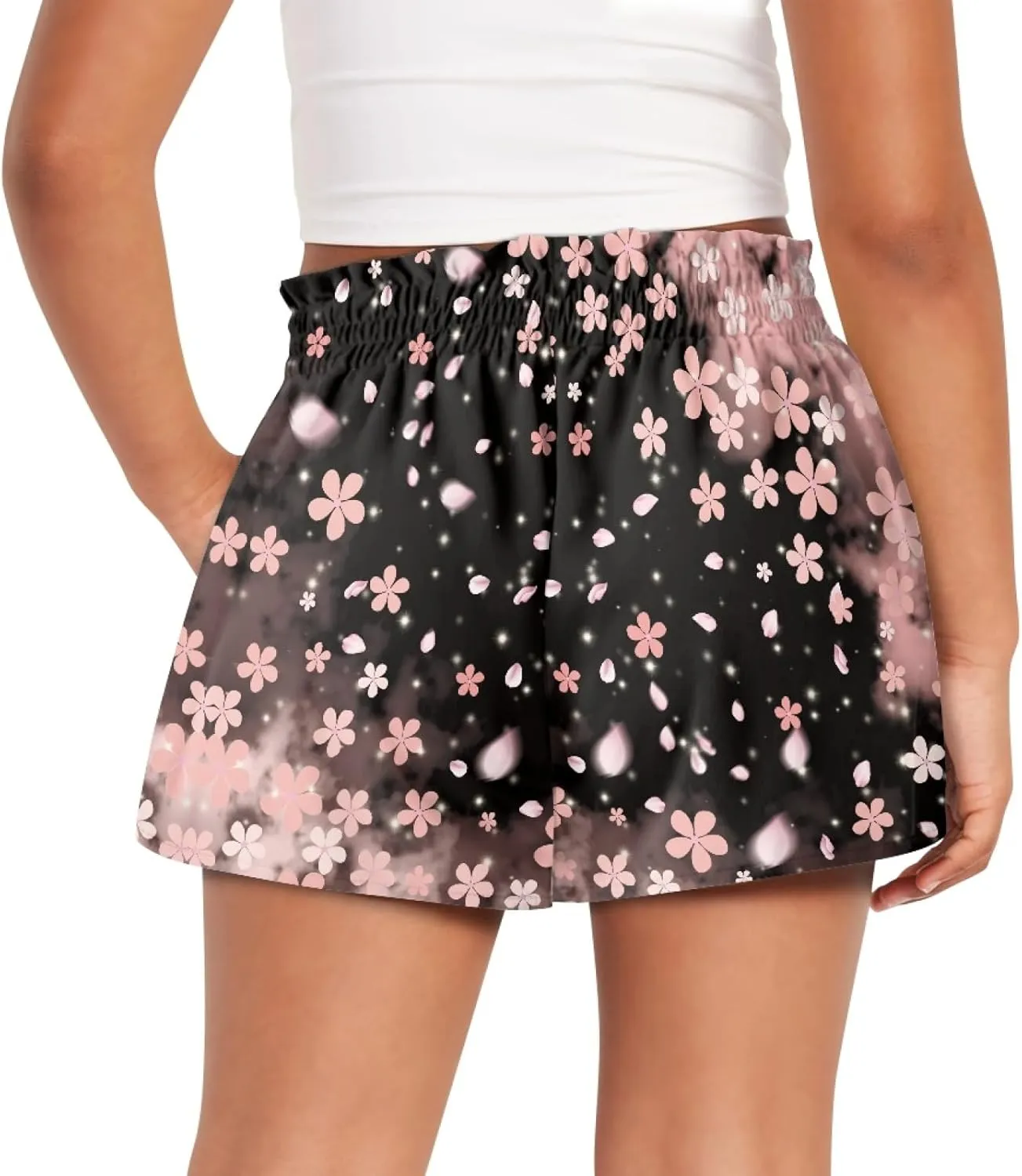 Shorts for Girls 1-16 Years Old Kids Clothes High Waist Athletic with Pockets