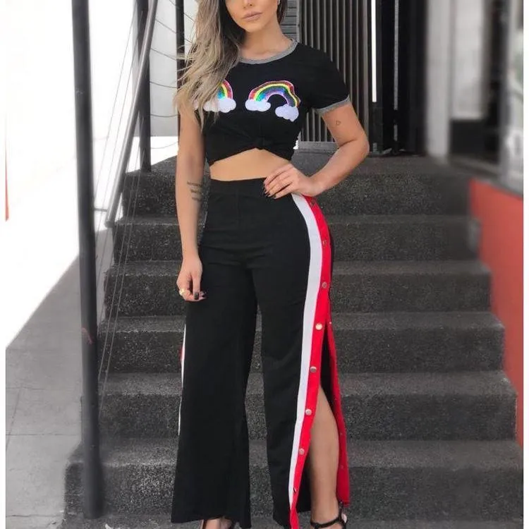 Side button tapped pants
