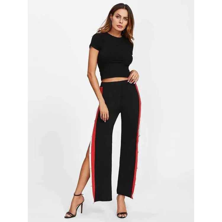 Side button tapped pants