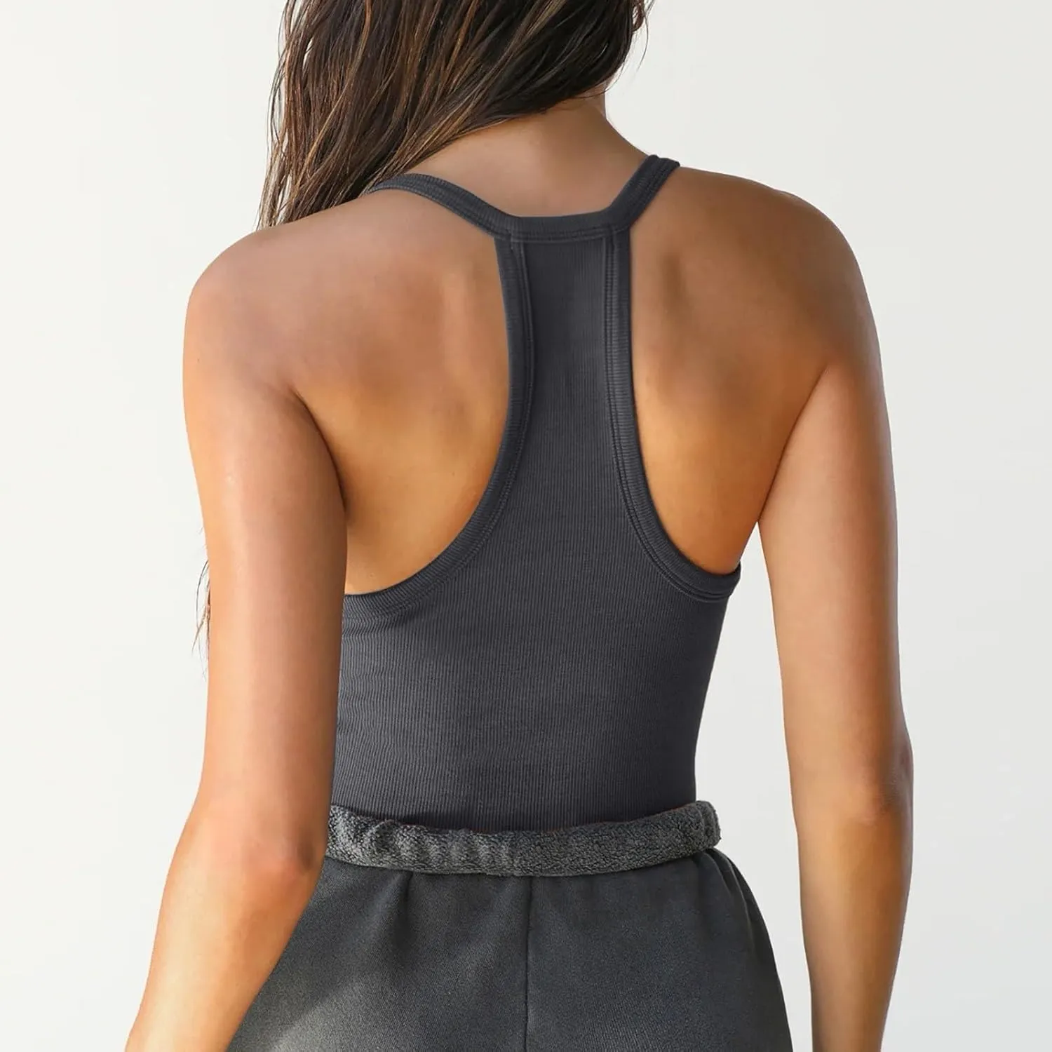 Sleeveless Workout Tops for Women U Neck Racerback Classic Tank Tops Slim Fit Camisole 2024 Ladies Shaping Tops