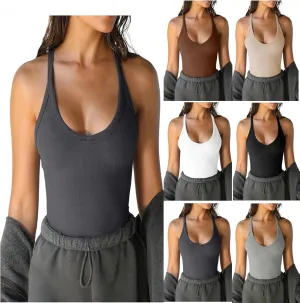 Sleeveless Workout Tops for Women U Neck Racerback Classic Tank Tops Slim Fit Camisole 2024 Ladies Shaping Tops