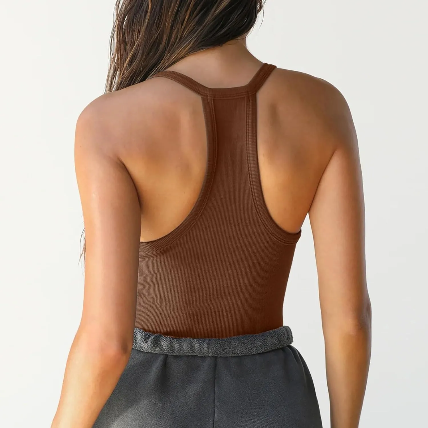 Sleeveless Workout Tops for Women U Neck Racerback Classic Tank Tops Slim Fit Camisole 2024 Ladies Shaping Tops