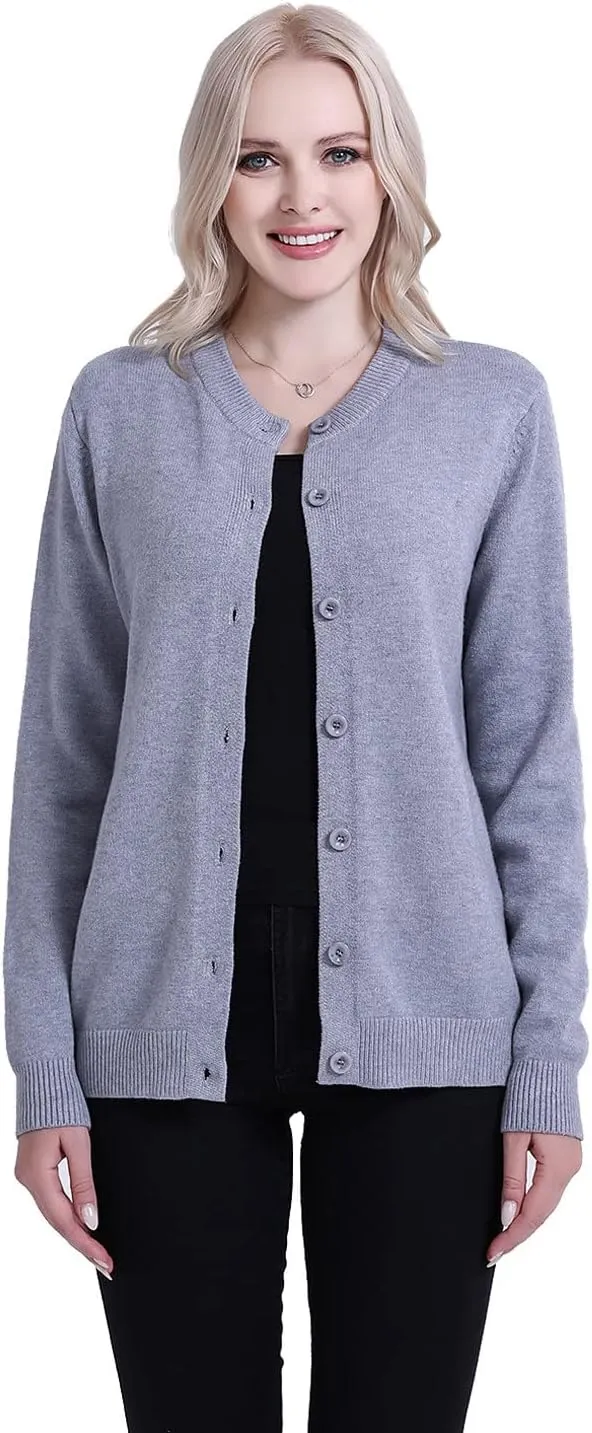 SMILING PINKER Womens Cardigan Sweater Button Down Thick and Soft Mother Grandmother Gift