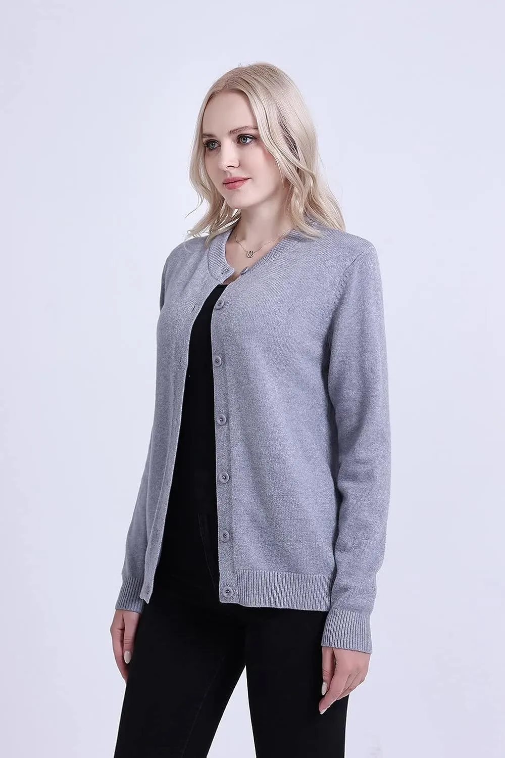 SMILING PINKER Womens Cardigan Sweater Button Down Thick and Soft Mother Grandmother Gift