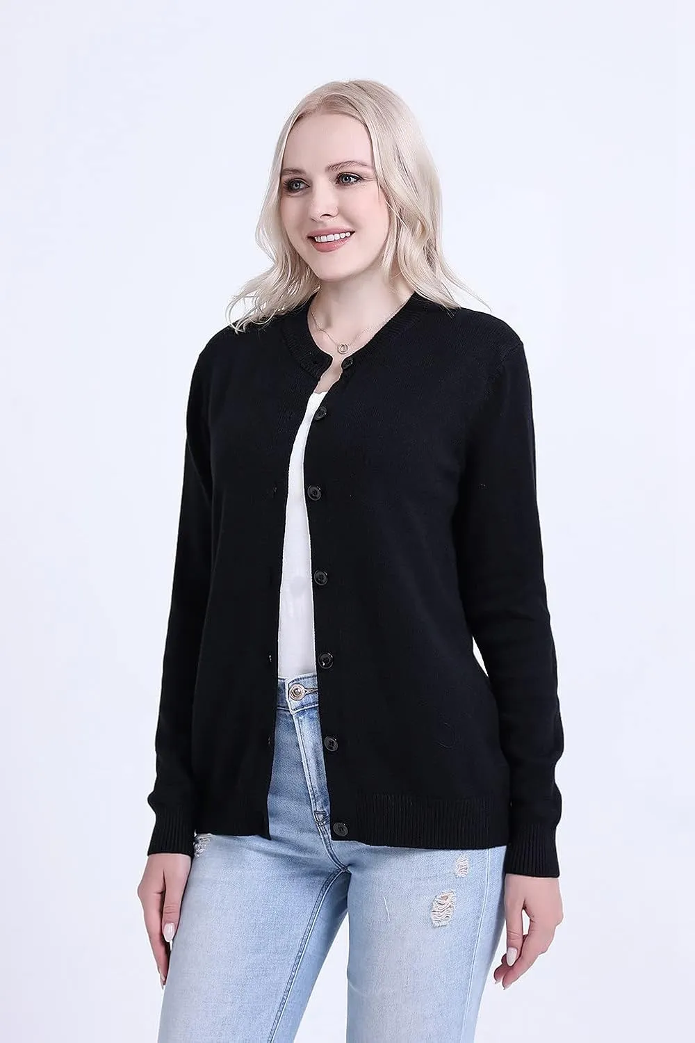 SMILING PINKER Womens Cardigan Sweater Button Down Thick and Soft Mother Grandmother Gift