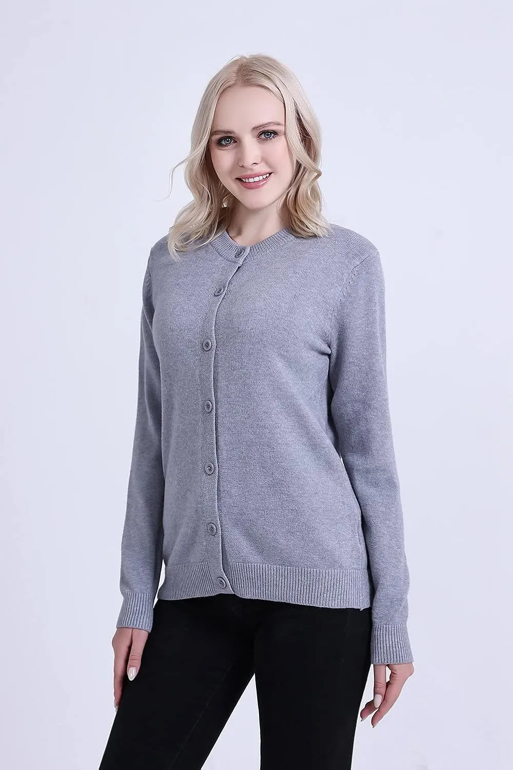 SMILING PINKER Womens Cardigan Sweater Button Down Thick and Soft Mother Grandmother Gift
