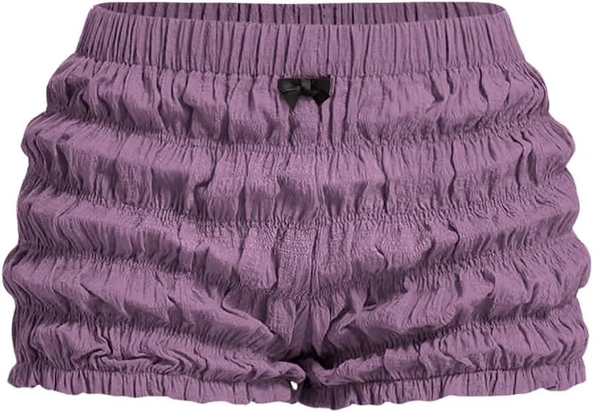 SOLY HUX Women's Ruffle Shorts Y2k Lace Lolita Bloomers Elastic Waist Frill Bottoms Micro Boyshorts