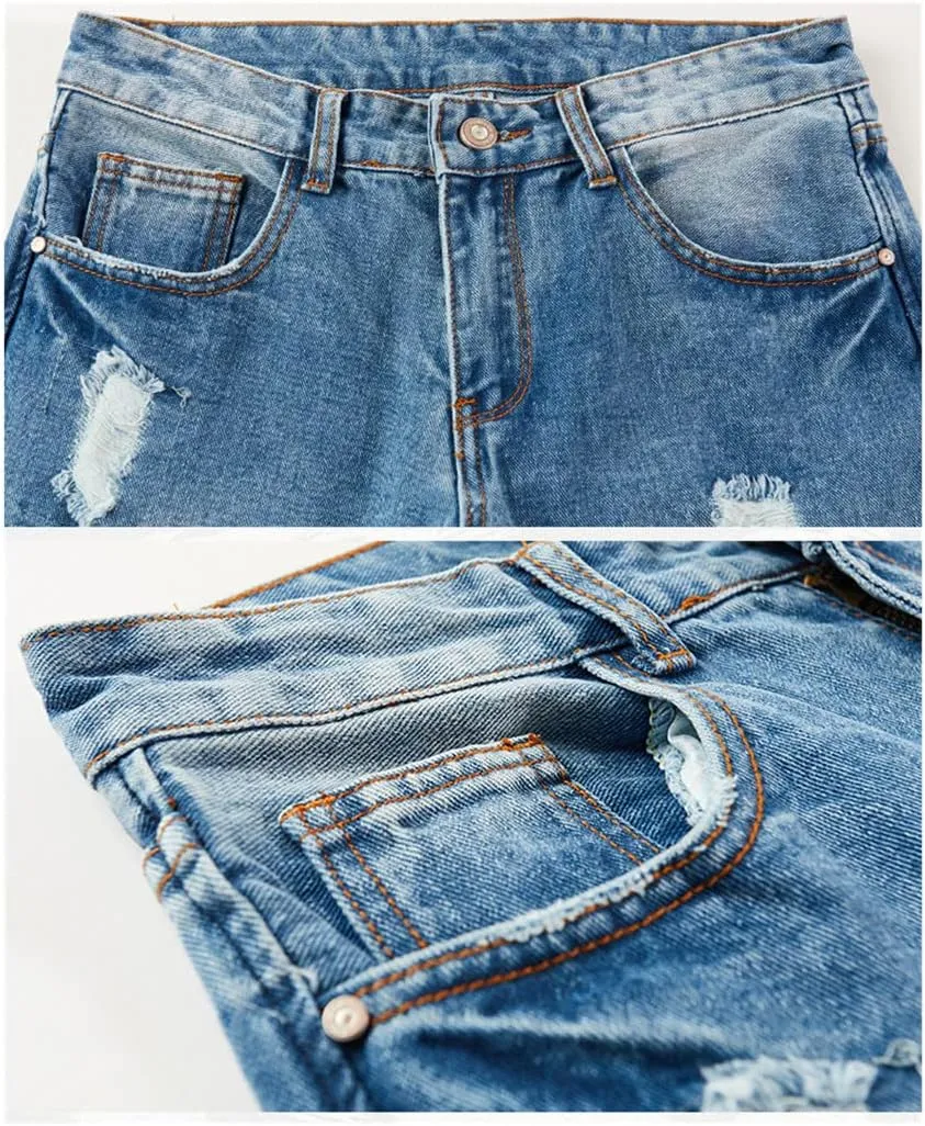 Spring Men's Punk Style Casual Ripped Hole Long Sleeve Denim Jacket   Jeans 2 Piece Set Couple Denim Suit