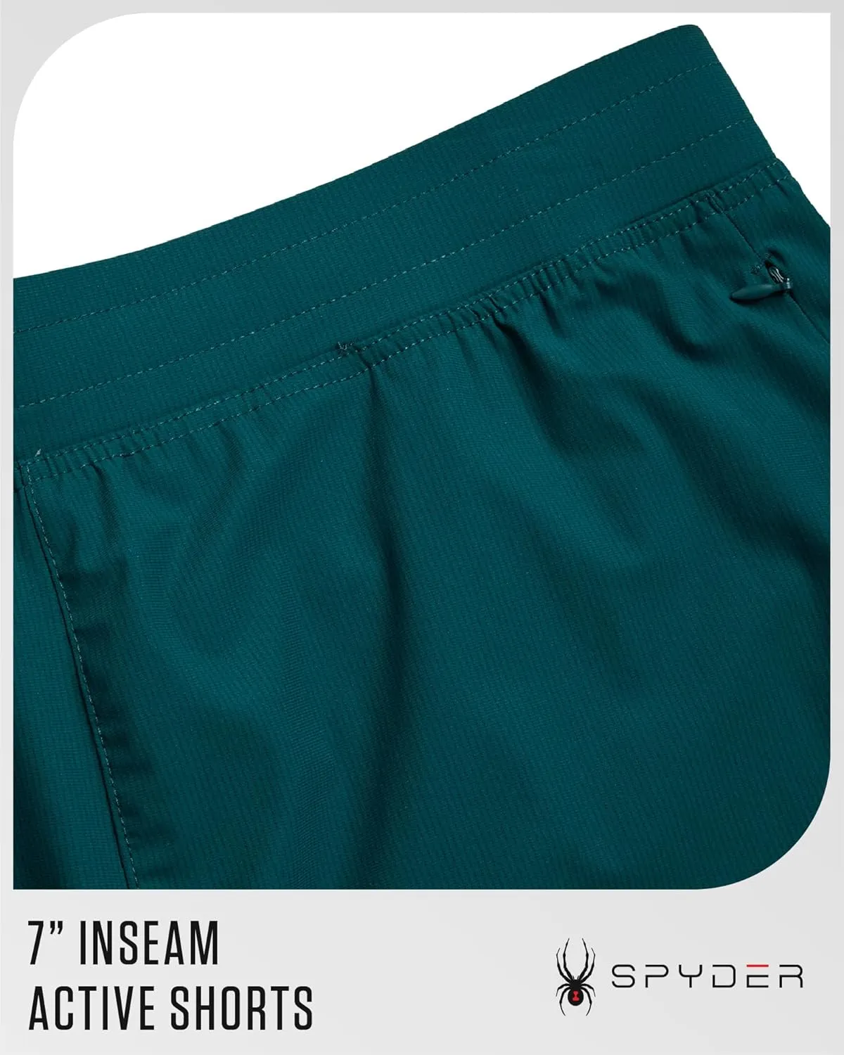 Spyder Men's Gym Shorts - Nylon Stretch 7'' Knit Active Workout Shorts with Zipper Pockets for Running, Hiking (Sizes: S-XL)
